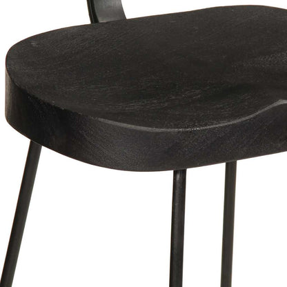 vidaXL Bar Stools 2 pcs Black 49x43x103 cm Solid Wood Mango