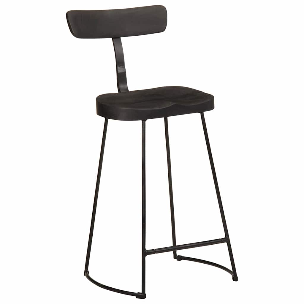 vidaXL Bar Stools 2 pcs Black 49x43x88 cm Solid Wood Mango