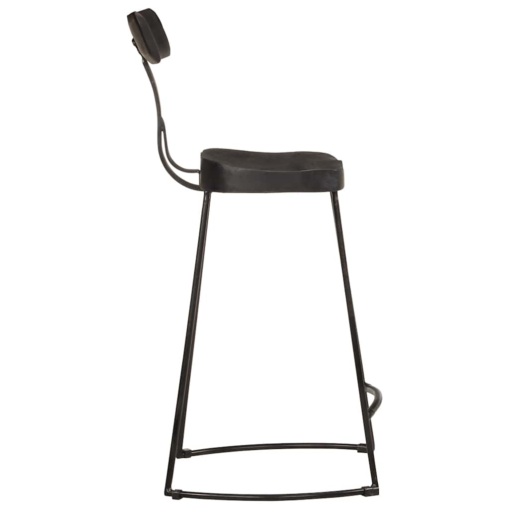 vidaXL Bar Stools 2 pcs Black 49x43x88 cm Solid Wood Mango