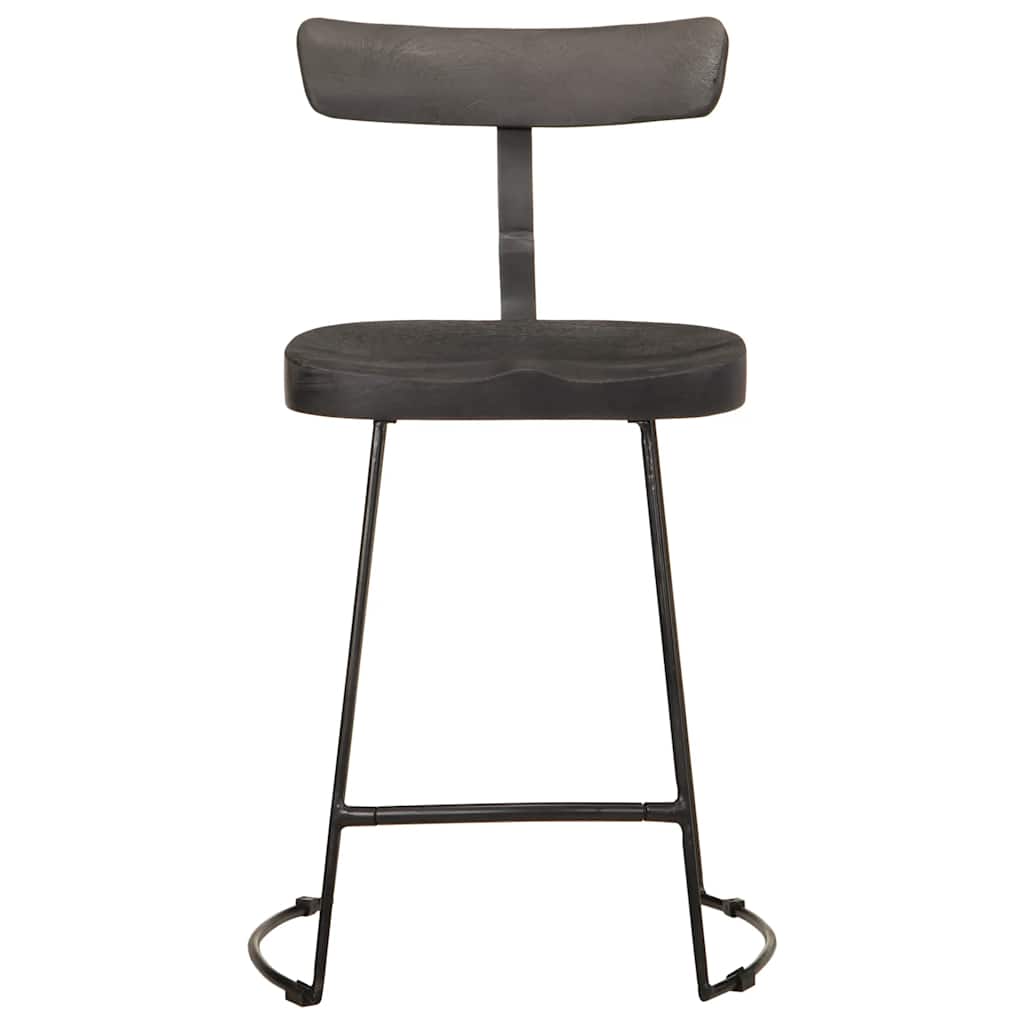 vidaXL Bar Stools 2 pcs Black 49x43x79 cm Solid Wood Mango