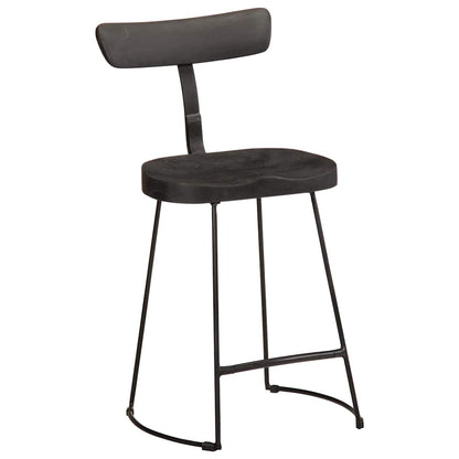 vidaXL Bar Stools 2 pcs Black 49x43x79 cm Solid Wood Mango