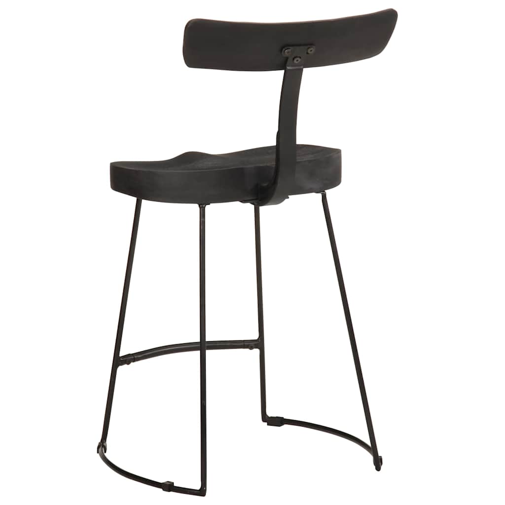 vidaXL Bar Stools 2 pcs Black 49x43x79 cm Solid Wood Mango