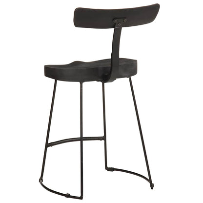 vidaXL Bar Stools 2 pcs Black 49x43x79 cm Solid Wood Mango
