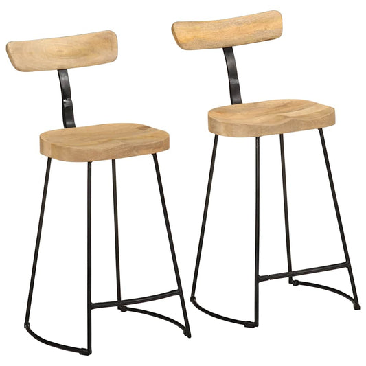 vidaXL Bar Stools 2 pcs 49x43x88 cm Solid Wood Mango