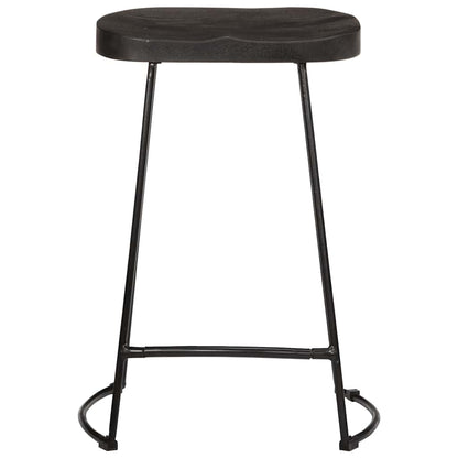 vidaXL Bar Stools 2 pcs Black 45x40x62 cm Solid Wood Mango