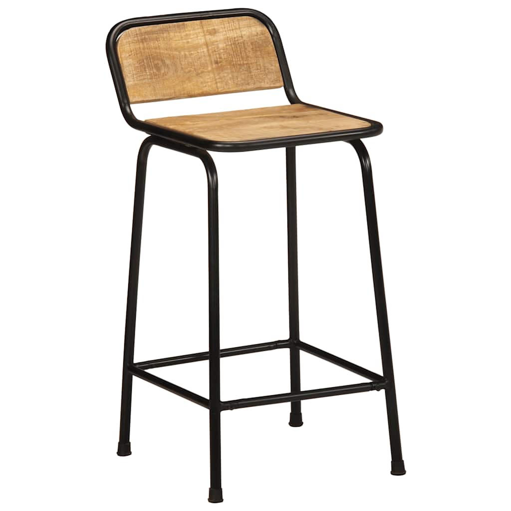 vidaXL Bar Stools 4 pcs 46x35,5x80 cm Solid Wood Rough Mango