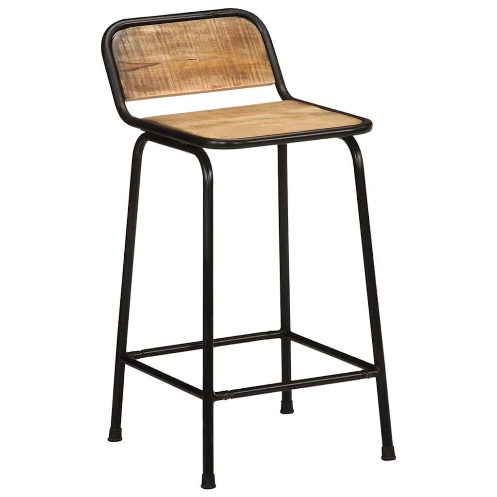 vidaXL Bar Stools 4 pcs 46x35,5x80 cm Solid Wood Rough Mango