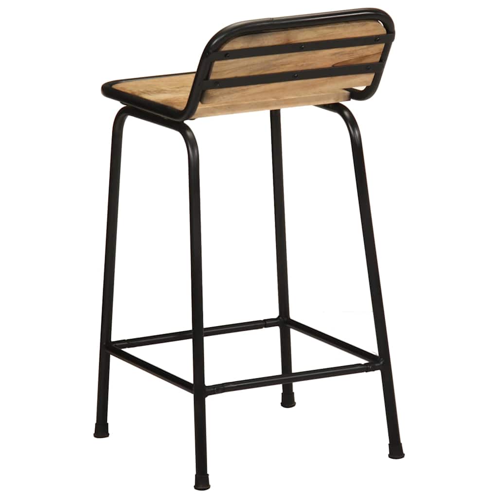 vidaXL Bar Stools 4 pcs 46x35,5x80 cm Solid Wood Rough Mango