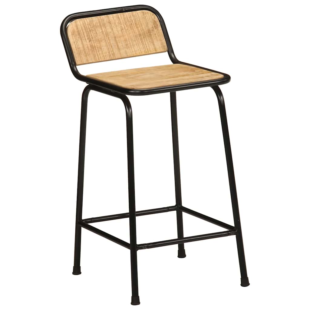 vidaXL Bar Stools 4 pcs 46x35,5x80 cm Solid Wood Rough Mango