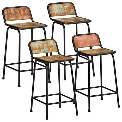 vidaXL Bar Stools 4 pcs 46x35,5x80 cm Solid Wood Reclaimed