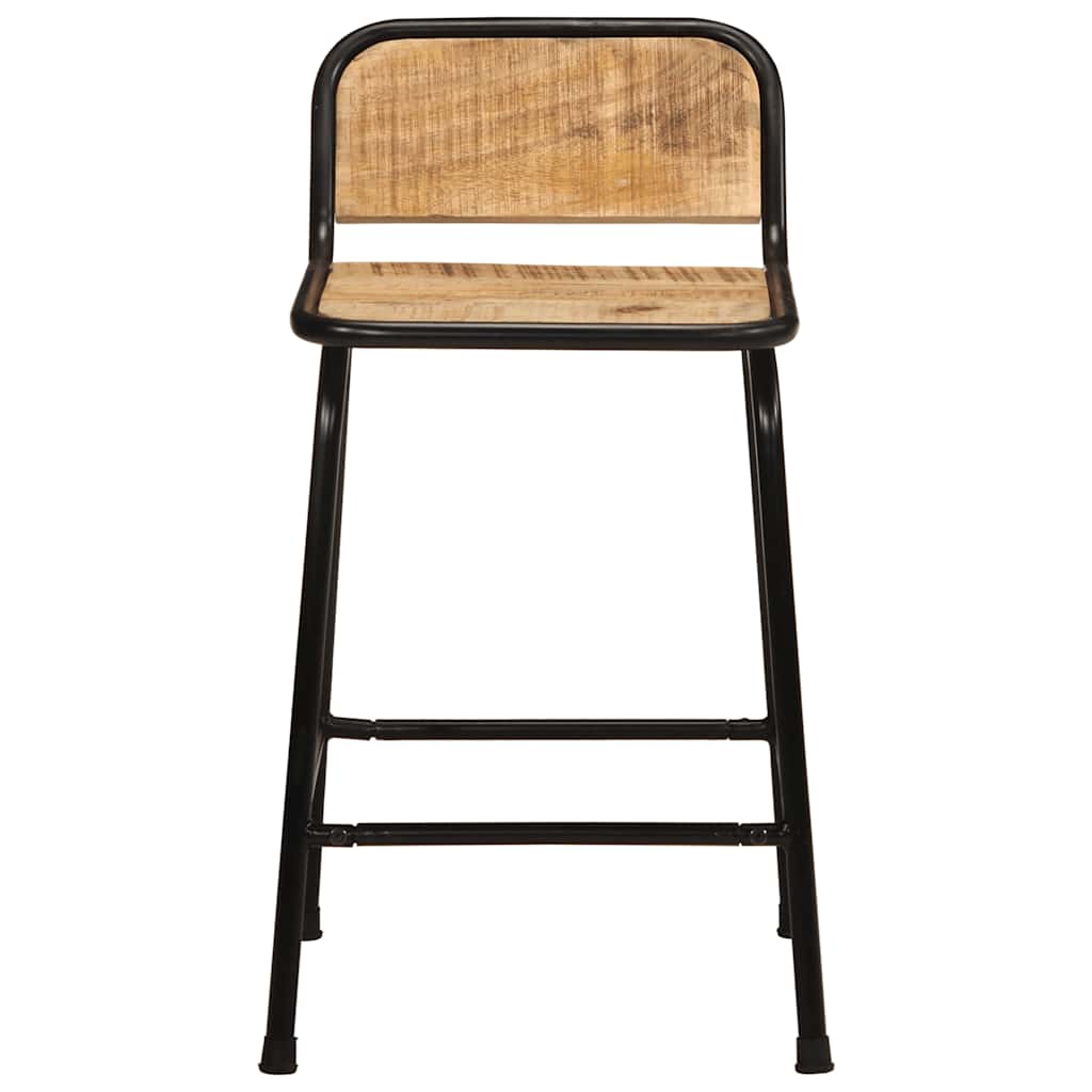 vidaXL Bar Stools 2 pcs 46x35,5x70 cm Solid Wood Rough Mango