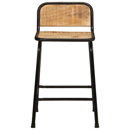 vidaXL Bar Stools 2 pcs 46x35,5x70 cm Solid Wood Rough Mango