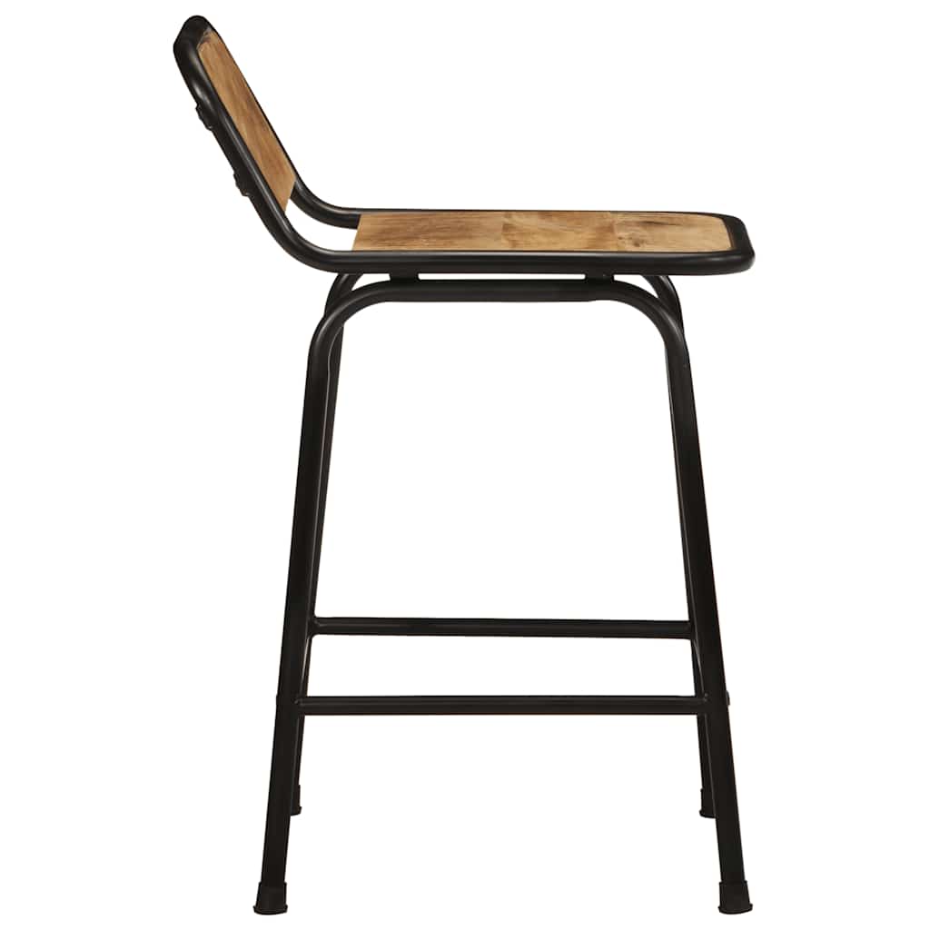 vidaXL Bar Stools 2 pcs 46x35,5x70 cm Solid Wood Rough Mango