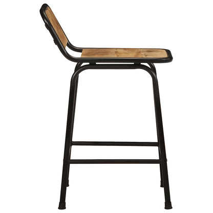 vidaXL Bar Stools 2 pcs 46x35,5x70 cm Solid Wood Rough Mango