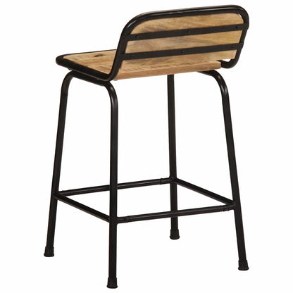 vidaXL Bar Stools 2 pcs 46x35,5x70 cm Solid Wood Rough Mango