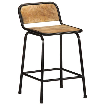 vidaXL Bar Stools 4 pcs 46x35.5x70 cm Solid Wood Rough Mango