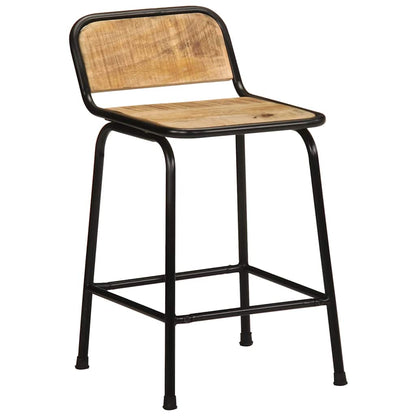 vidaXL Bar Stools 4 pcs 46x35,5x70 cm Solid Wood Rough Mango