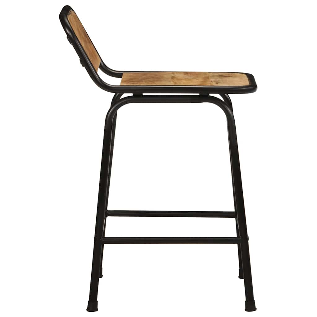 vidaXL Bar Stools 4 pcs 46x35,5x70 cm Solid Wood Rough Mango