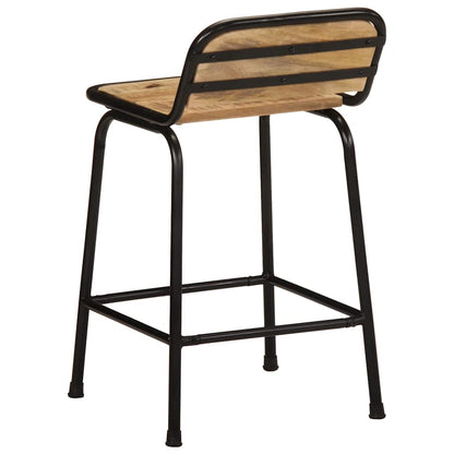 vidaXL Bar Stools 4 pcs 46x35,5x70 cm Solid Wood Rough Mango