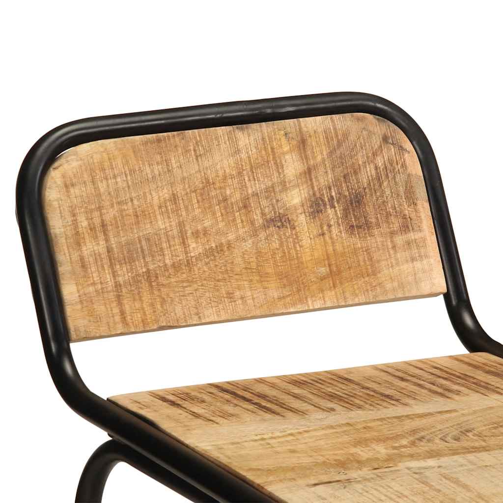 vidaXL Bar Stools 4 pcs 46x35,5x70 cm Solid Wood Rough Mango
