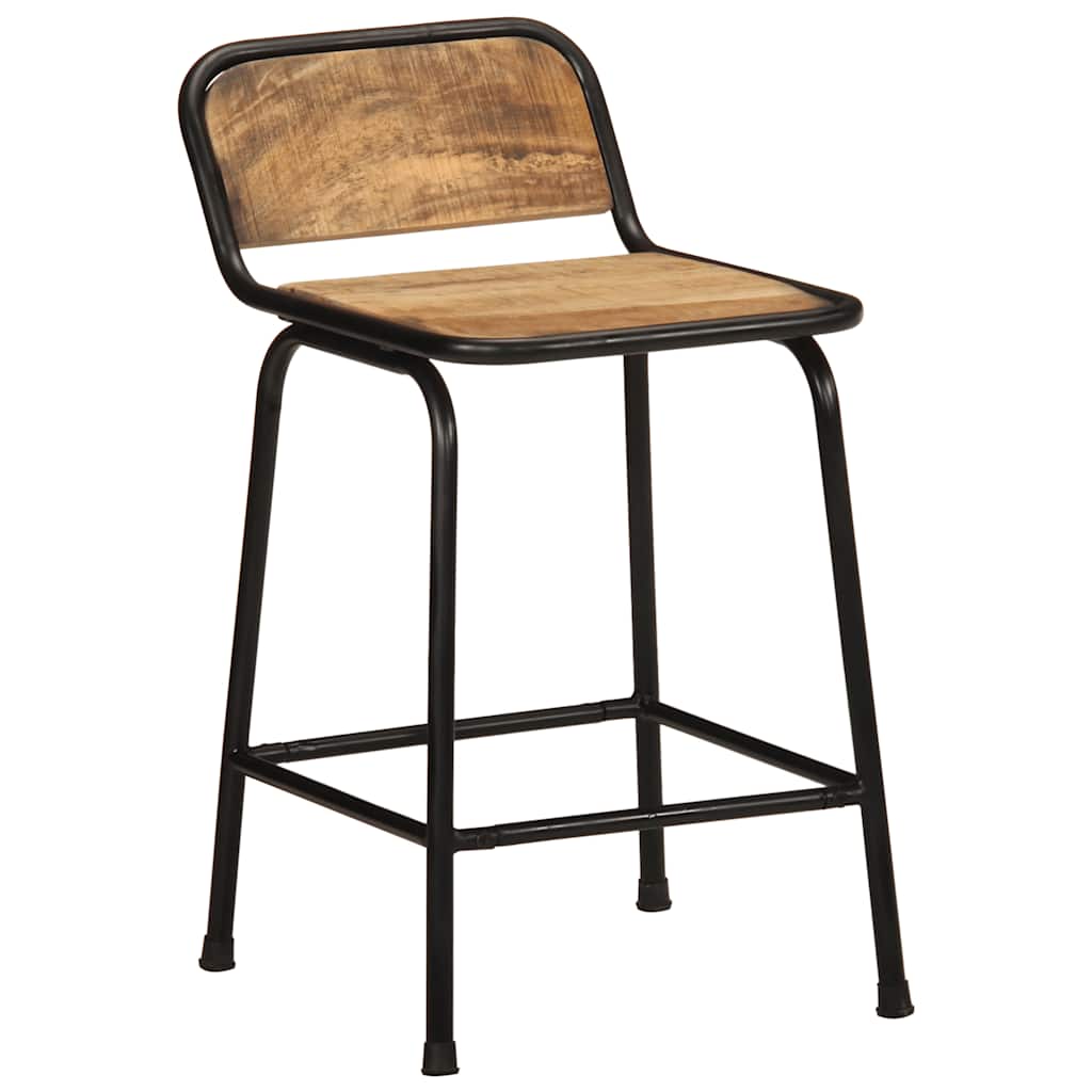 vidaXL Bar Stools 4 pcs 46x35,5x70 cm Solid Wood Rough Mango