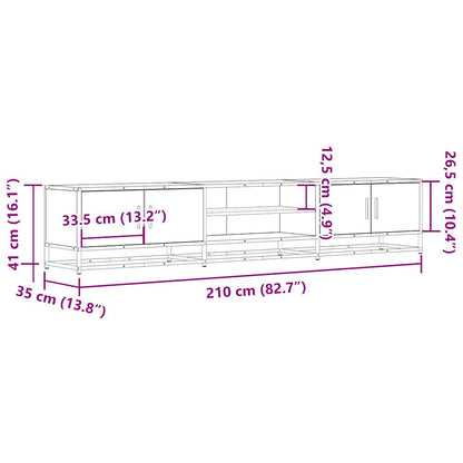 vidaXL TV Cabinet Grey Sonoma 210x35x41 cm Engineered Wood