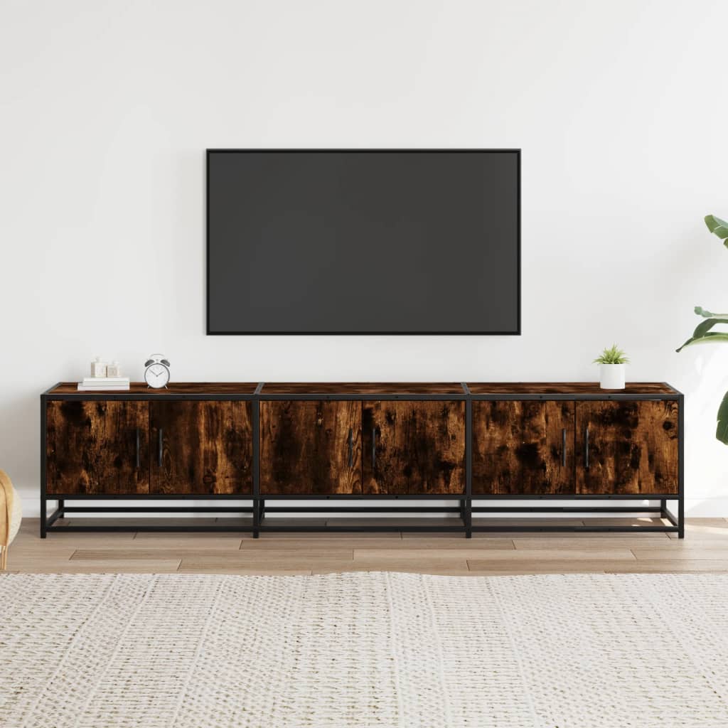 vidaXL TV Cabinet Smoked Oak 180x35x41 cm Engineered Wood
