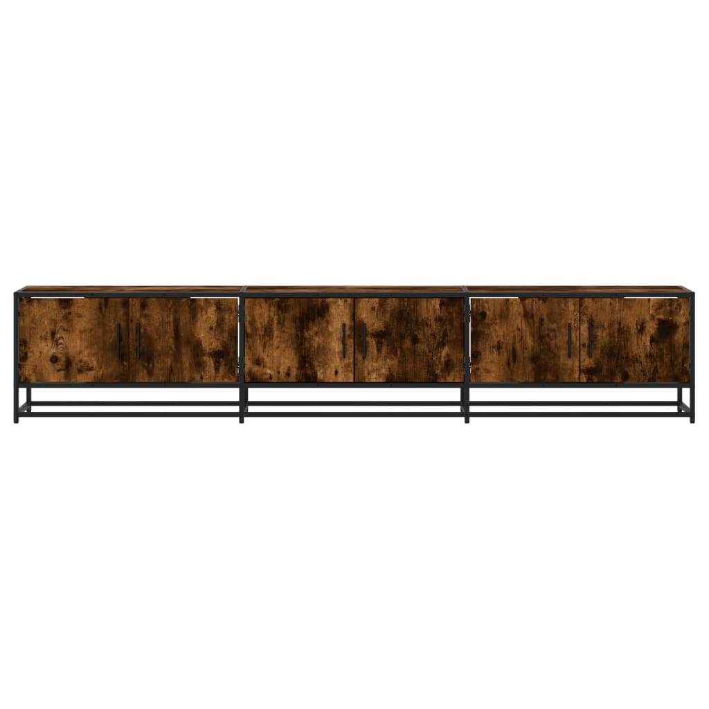 vidaXL TV Cabinet Smoked Oak 210x35x41 cm Engineered Wood