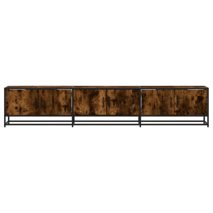 vidaXL TV Cabinet Smoked Oak 210x35x41 cm Engineered Wood