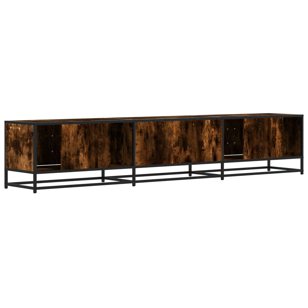 vidaXL TV Cabinet Smoked Oak 210x35x41 cm Engineered Wood