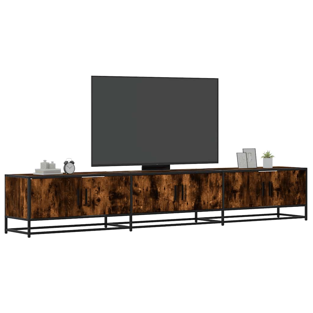 vidaXL TV Cabinet Smoked Oak 240x35x41 cm Engineered Wood