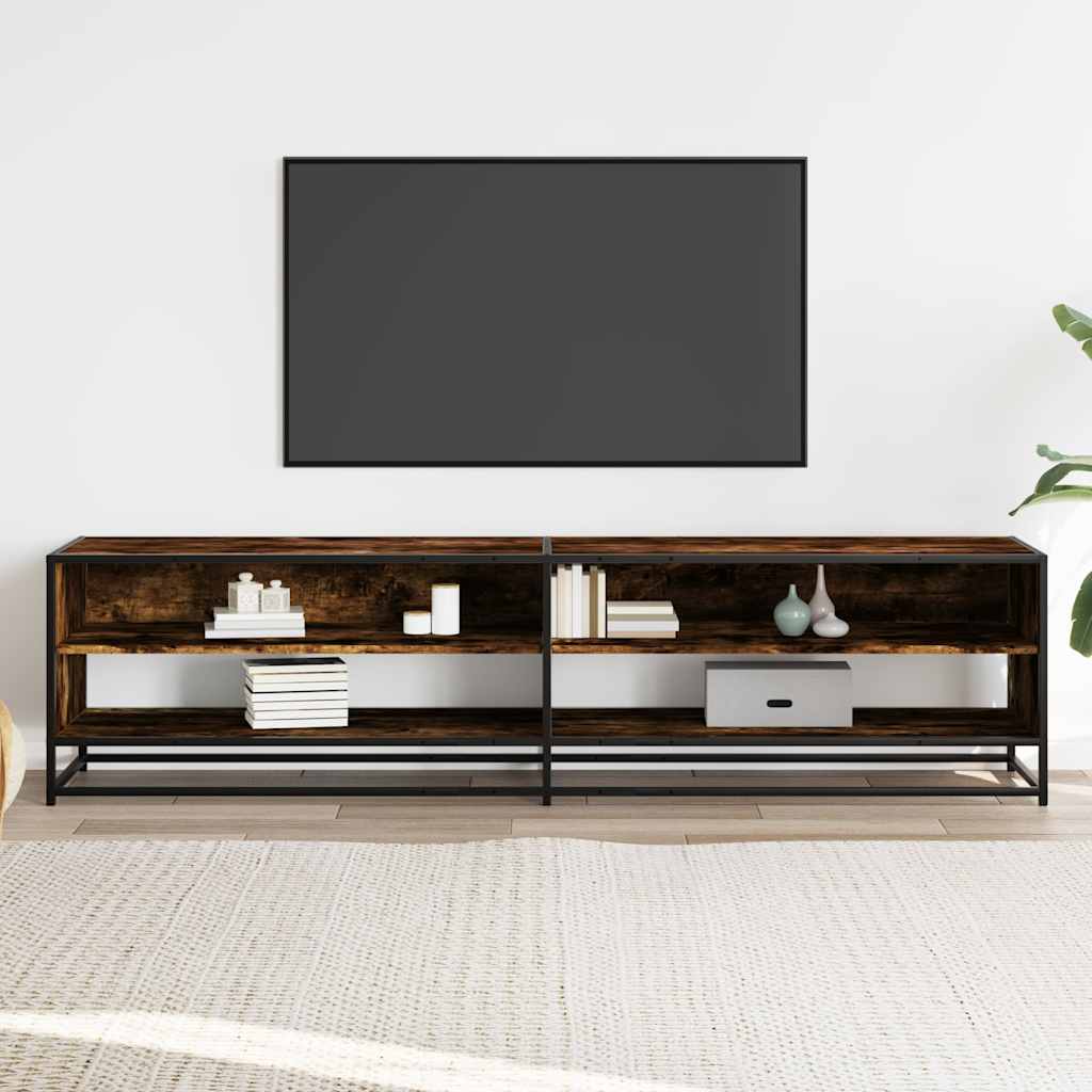 vidaXL TV Cabinet Smoked Oak 180.5x40x46 cm Engineered Wood