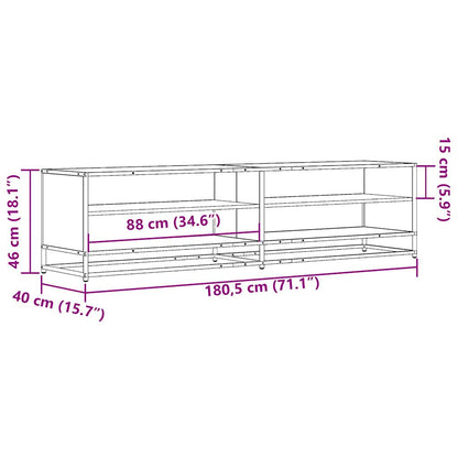 vidaXL TV Cabinet Smoked Oak 180.5x40x46 cm Engineered Wood