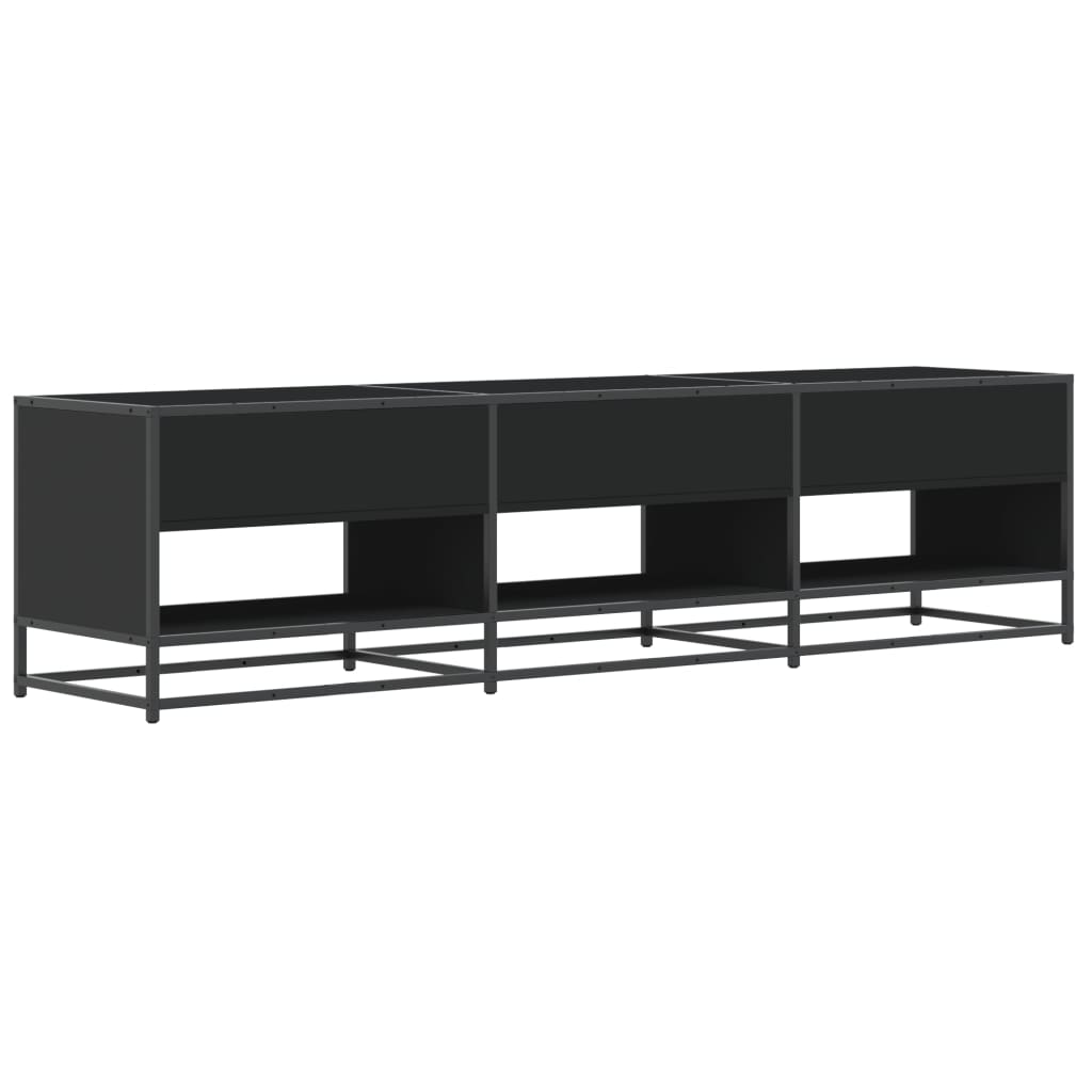 vidaXL TV Cabinet Black 180x40x46 cm Engineered Wood