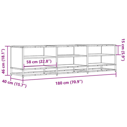 vidaXL TV Cabinet Brown Oak 180x40x46 cm Engineered Wood