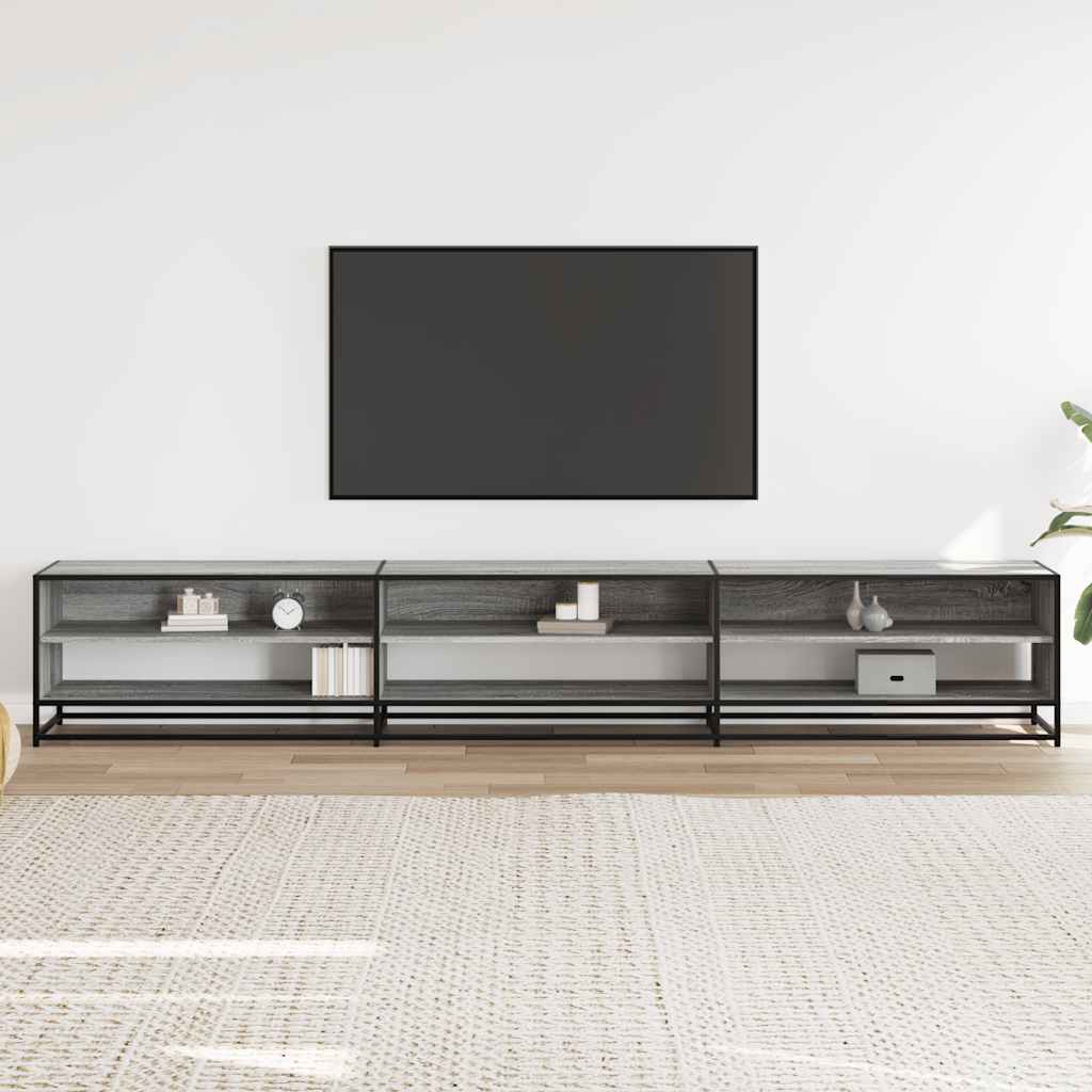 vidaXL TV Cabinet Grey Sonoma 270x40x46 cm Engineered Wood