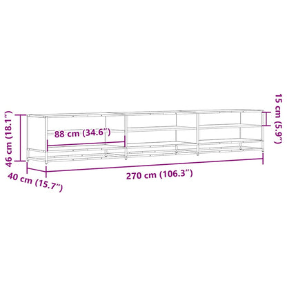 vidaXL TV Cabinet Grey Sonoma 270x40x46 cm Engineered Wood