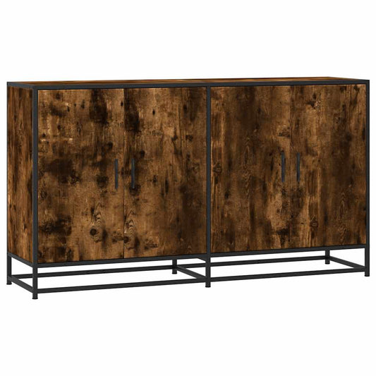 vidaXL Sideboard Smoked Oak 134x35x76 cm Engineered Wood
