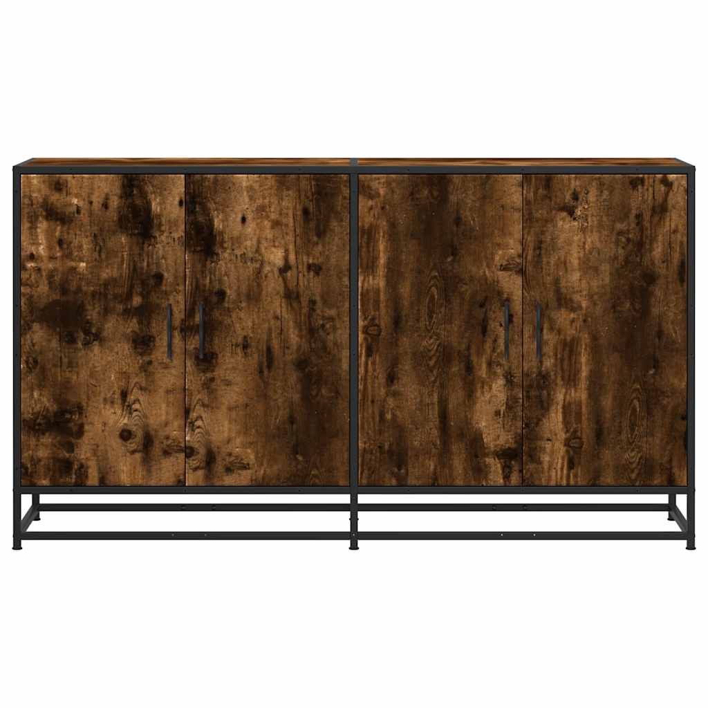 vidaXL Sideboard Smoked Oak 134x35x76 cm Engineered Wood