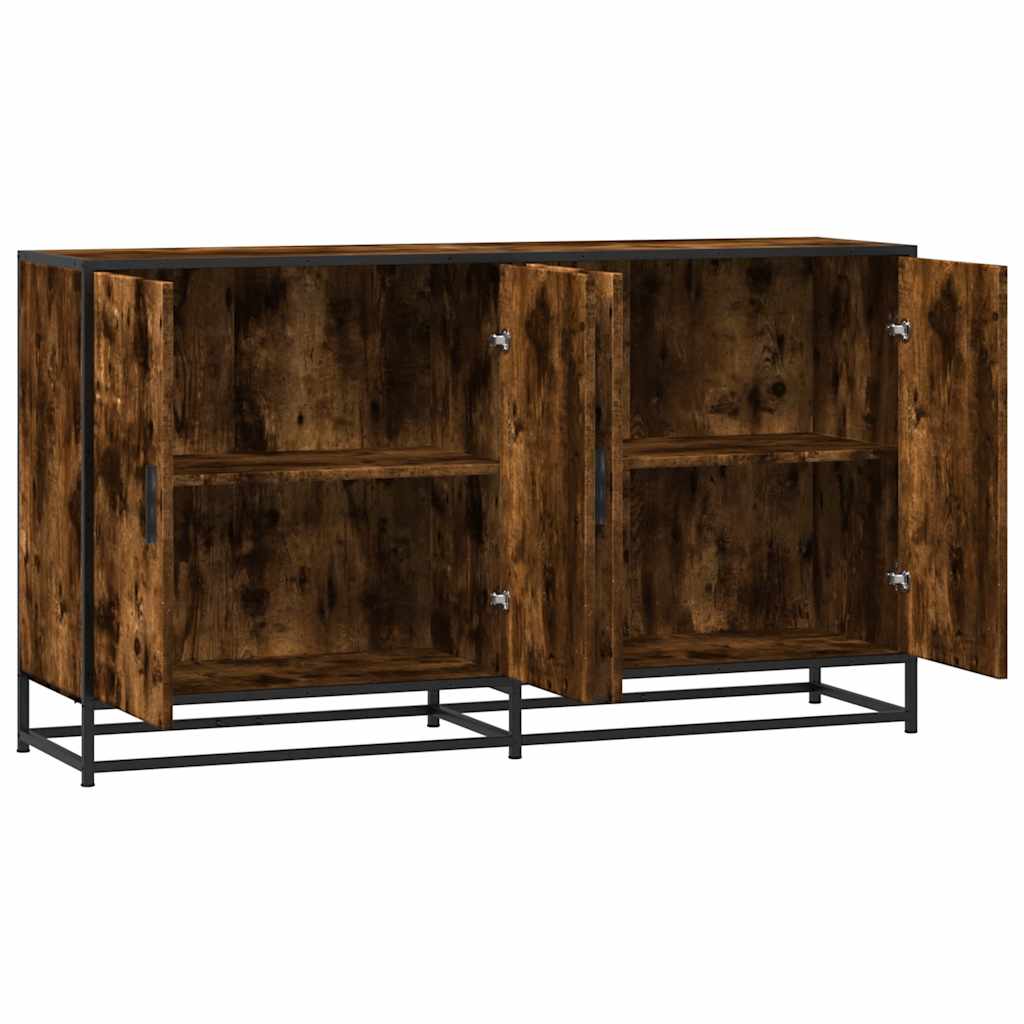 vidaXL Sideboard Smoked Oak 134x35x76 cm Engineered Wood