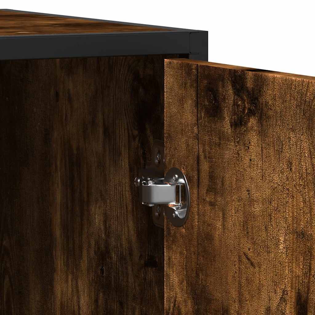 vidaXL Sideboard Smoked Oak 134x35x76 cm Engineered Wood
