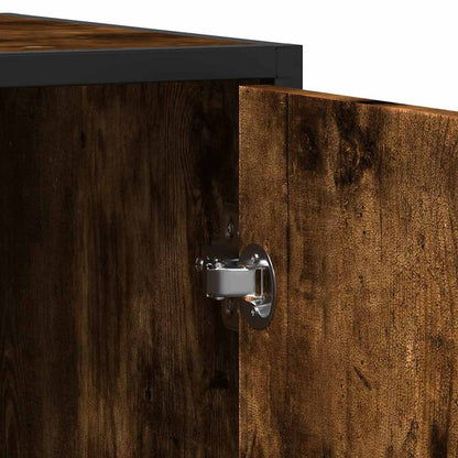 vidaXL Sideboard Smoked Oak 134x35x76 cm Engineered Wood