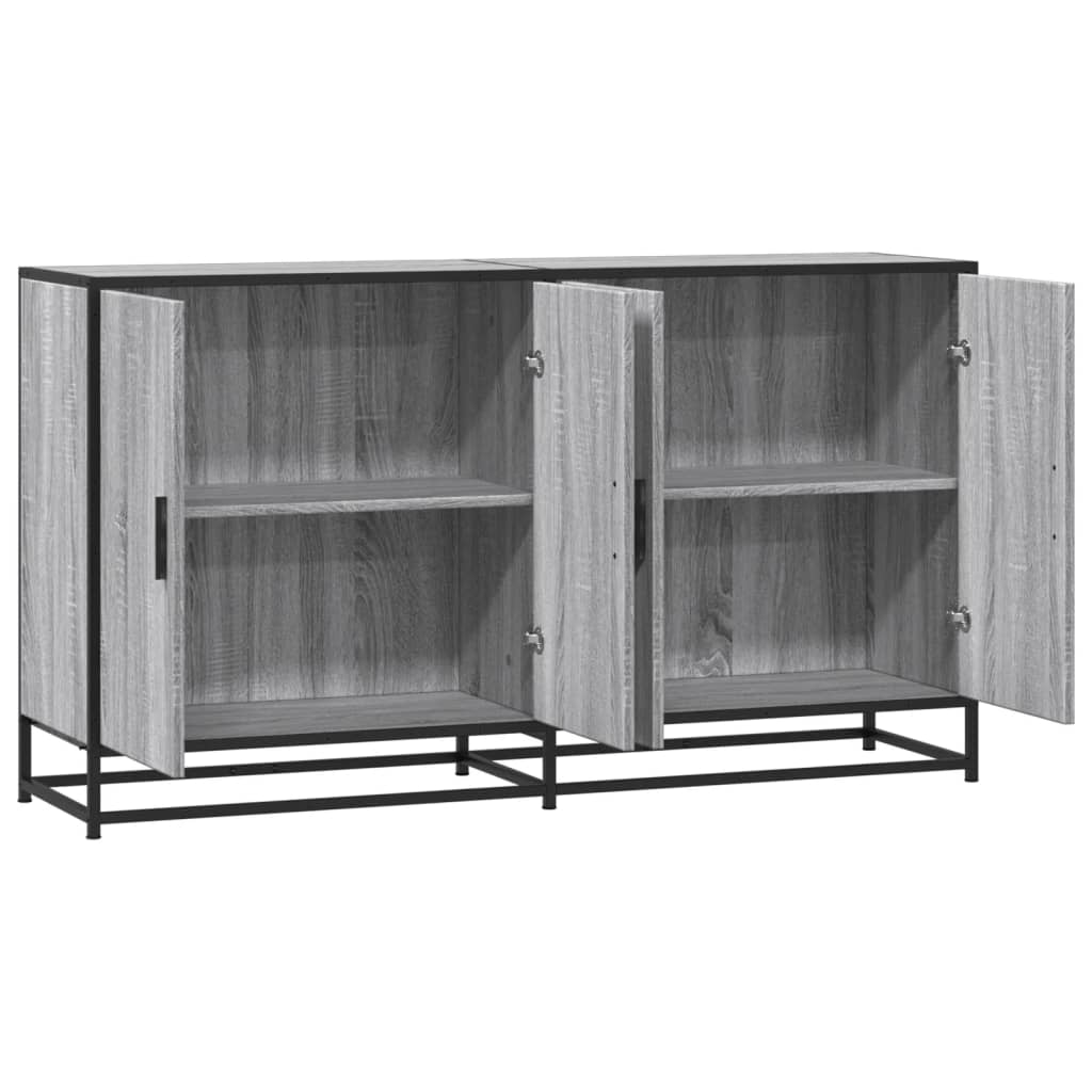 vidaXL Sideboard Grey Sonoma 134x35x76 cm Engineered Wood