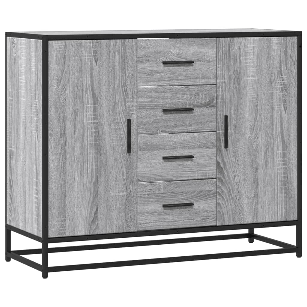 vidaXL Sideboard Grey Sonoma 92x35x76 cm Engineered Wood