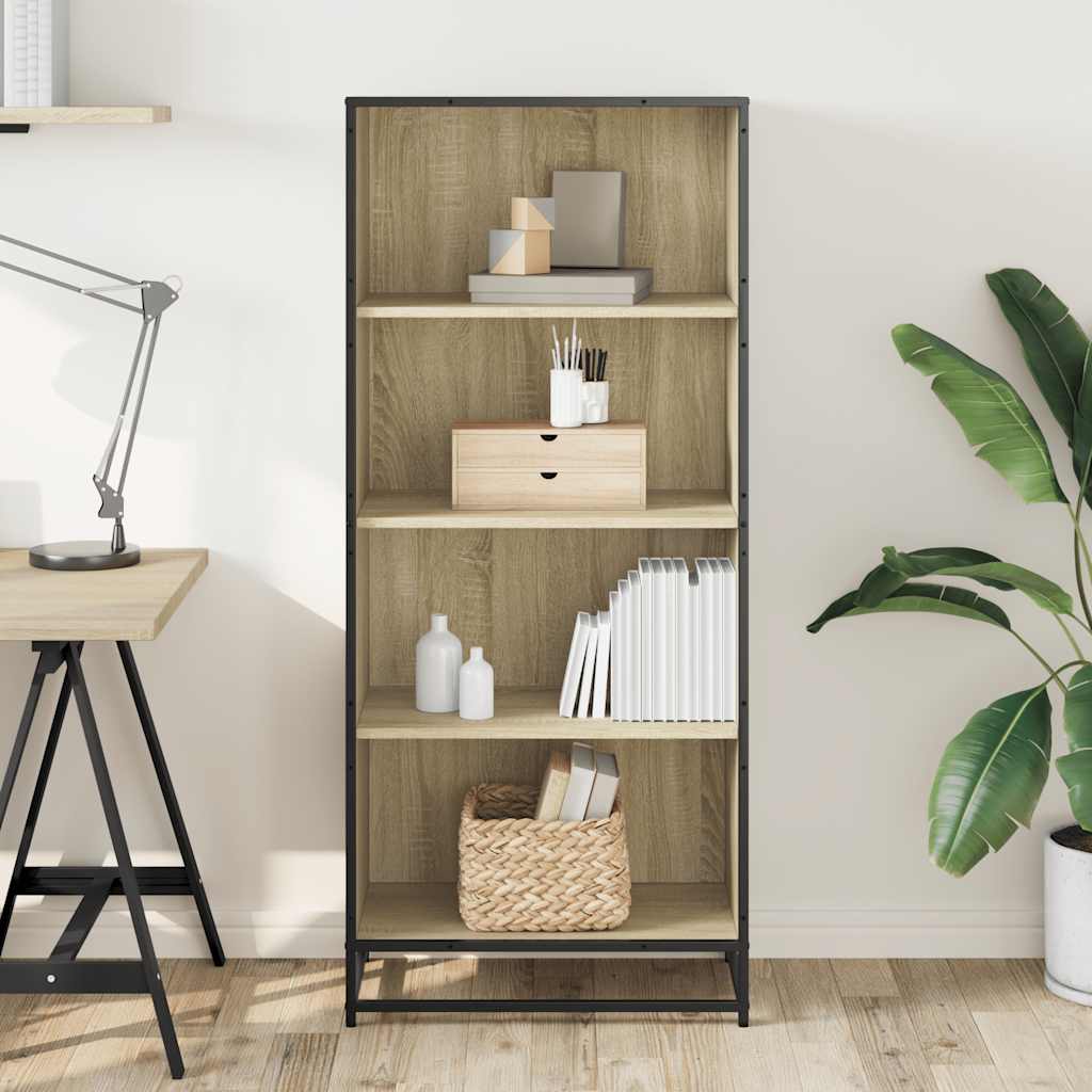 vidaXL Bookcase Sonoma Oak 60x35x139 cm Engineered Wood