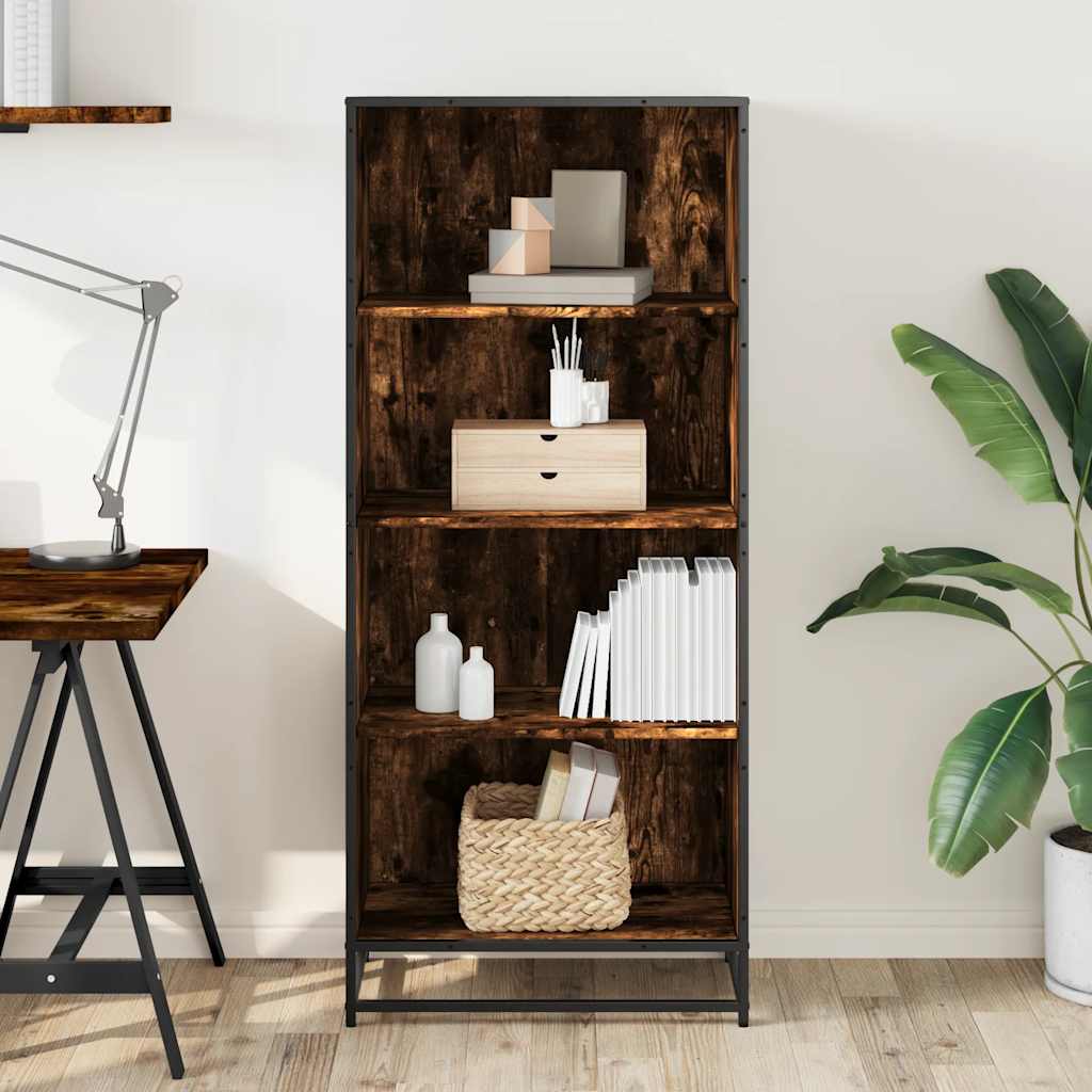 vidaXL Bookcase Smoked Oak 60x35x139 cm Engineered Wood