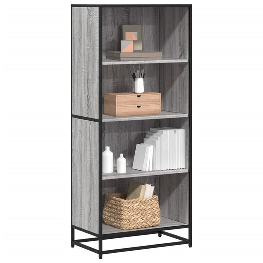 vidaXL Bookcase Grey Sonoma 60x35x139 cm Engineered Wood