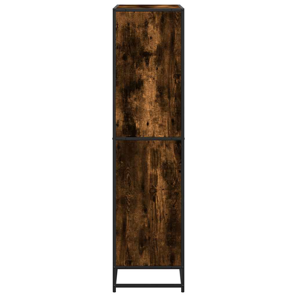 vidaXL Bookcase Smoked Oak 80.5x35x139 cm Engineered Wood