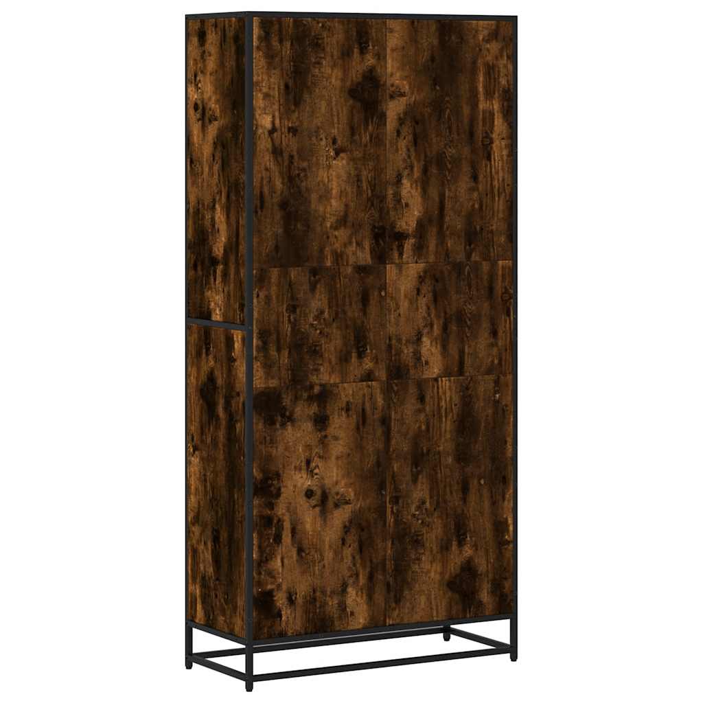 vidaXL Bookcase Smoked Oak 80.5x35x170.5 cm Engineered Wood