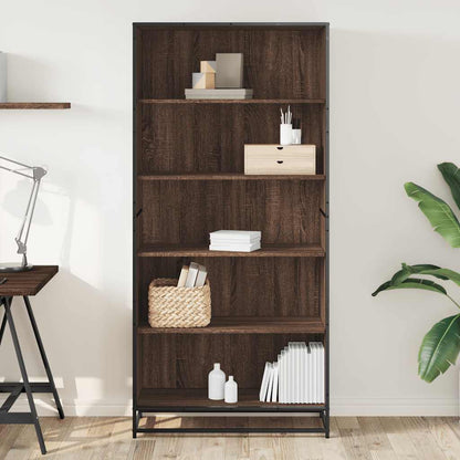 vidaXL Bookcase Brown Oak 80.5x35x170.5 cm Engineered Wood